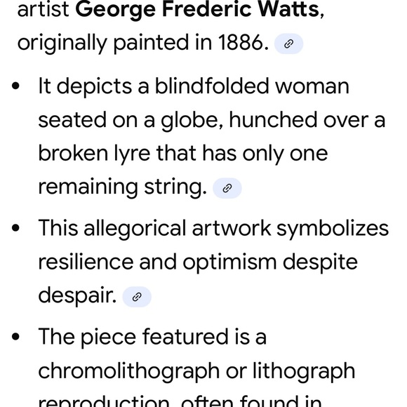 Vintage antique frame print Hope by George Frederic Watts art print litho 8x10 - Picture 15 of 16